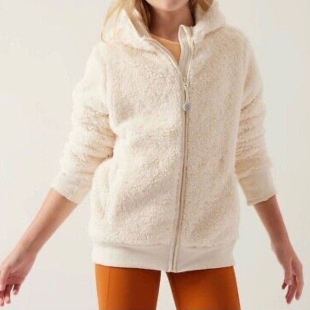 Athleta Girl Sherpa Zip-Up Hoodie, Size XL